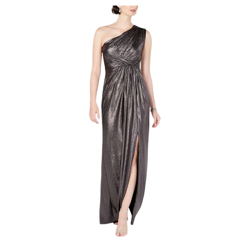Adrianna Papell Metallic Column Dress